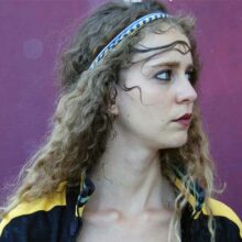 Collier modulable bijou de tête doré bleu blanc ByrdCeeDesign