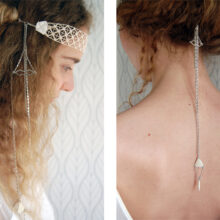 Headband dentelle mariée Soline mariage rétro ByrdCeeDesign