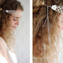 Headband dentelle mariée Soline mariage rétro ByrdCeeDesign