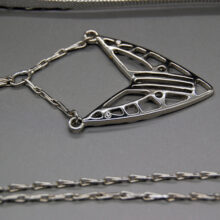 Headband mariage Audrey soie et argent bijou de dos ByrdCeeDesign