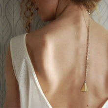 Headband Annabelle or et argent avec bijou de dos ByrdCeeDesign