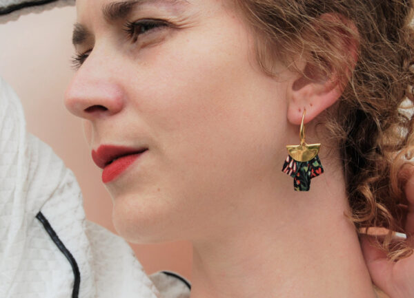 Boucles d’oreilles Josie soie or créateur Lyon L'Orangerie Bijoux