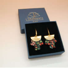 Boucles d’oreilles Josie soie or créateur Lyon L’Orangerie Bijoux