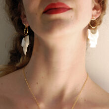 Boucles d'oreilles Ange soie ivoire et or L'Orangerie Bijoux