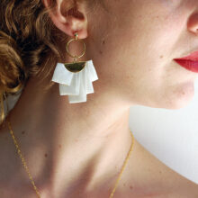Boucles d'oreilles Ange soie ivoire et or L'Orangerie Bijoux