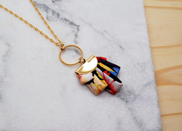 Collier Bertille bijou soie et or L'Orangerie Made In France