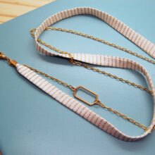 Bracelet Eos soie ivoire et or modulable L'Orangerie Bijoux