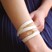 Bracelet Eos soie ivoire et or modulable L'Orangerie Bijoux