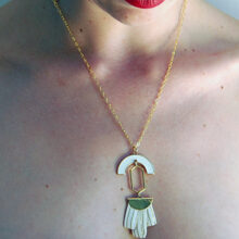 Collier sautoir Ioan soie ivoire or bijou mariage L'Orangerie