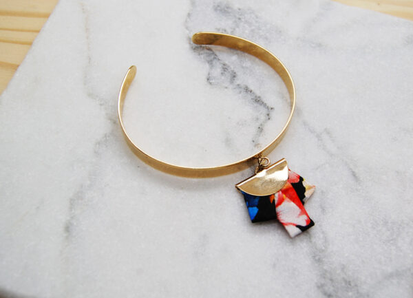 Bracelet jonc Paula soie or Made In France L’Orangerie Bijoux