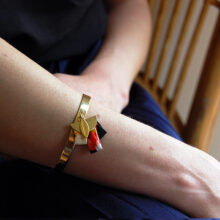 Bracelet jonc Paula soie or Made In France L’Orangerie Bijoux