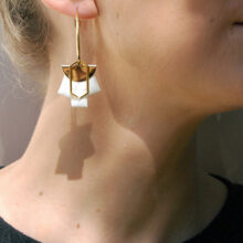 Boucles d’oreilles Flore créoles soie made in France L’Orangerie Bijoux