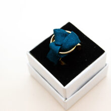 Bague Garance bleu paon made in France doré 24k L’Orangerie Bijoux