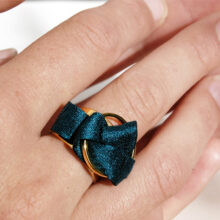 Bague Garance bleu paon made in France doré 24k L’Orangerie Bijoux