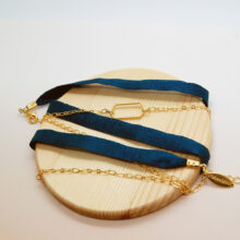 Bracelet Yanim bijou soie bleu paon made in France L'Orangerie Bijoux