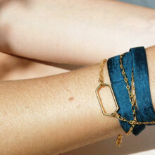 Bracelet Yanim bijou soie bleu paon made in France L'Orangerie Bijoux