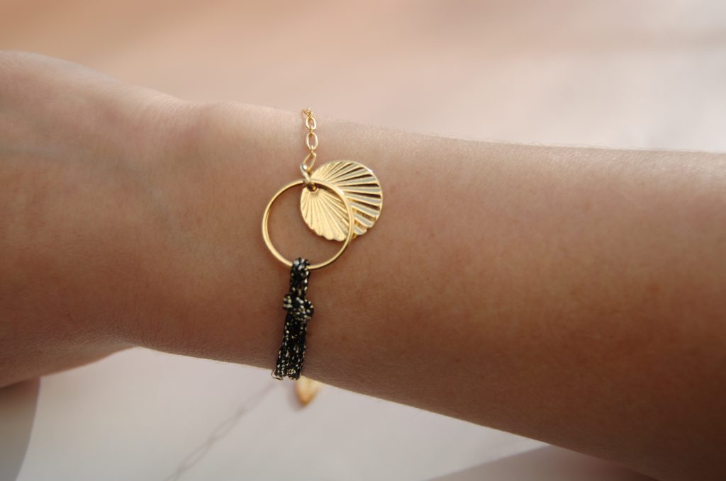 Bracelet Alban noir or L’Orangerie Bijoux Made in France