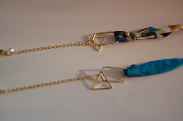 Bracelet Harper soie bleu paon or L’Orangerie Bijoux Made in France