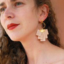 Boucles d'oreilles Céléstine soie or rose irisé L'Orangerie Bijoux