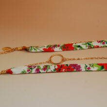 Bracelet soie Romane soie fleurs modulable L’Orangerie Bijoux