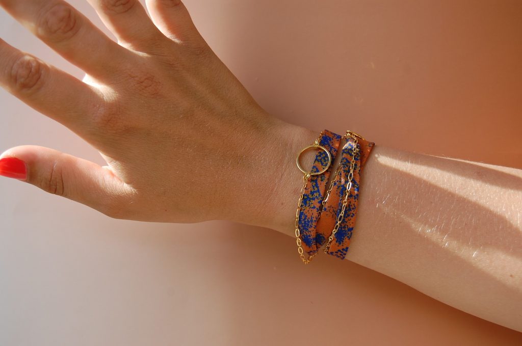 Bracelet soie Uma modulable made in France L’Orangerie Bijoux
