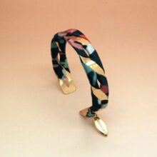 Jonc Suzanne or soie imprimée made in France L'Orangerie Bijoux