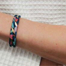 Jonc Suzanne or soie imprimée made in France L'Orangerie Bijoux