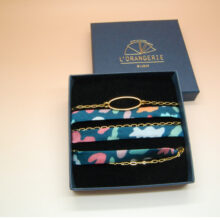 Bracelet soie Suzanne modulable made in France L'Orangerie Bijoux