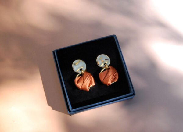 Boucles d'oreilles Ysée soie terracotta L'Orangerie Bijoux