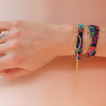 Bracelet soie Barbara modulable made in France L'Orangerie Bijoux