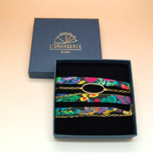Bracelet soie Barbara modulable made in France L'Orangerie Bijoux