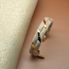 Jonc Ghazal lamé de soie champagne et or bijou mariage