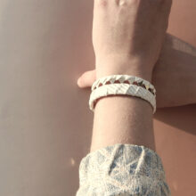 Bracelet jonc Icare manchette mariage blanc L'Orangerie Bijoux