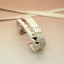 Bracelet jonc Icare manchette mariage blanc L'Orangerie Bijoux