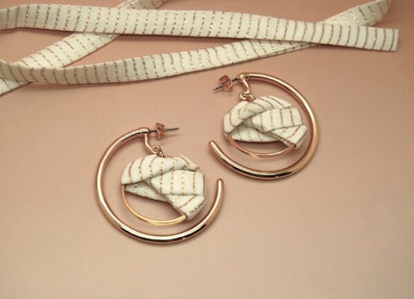 Créoles soie blanche doré Rosario L'Orangerie Bijoux mariage