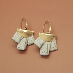 Boucles d’oreilles Billie soie or créateur Lyon L'Orangerie Bijoux