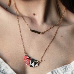 Collier Kat layering choker doré soie L'Orangerie Bijoux