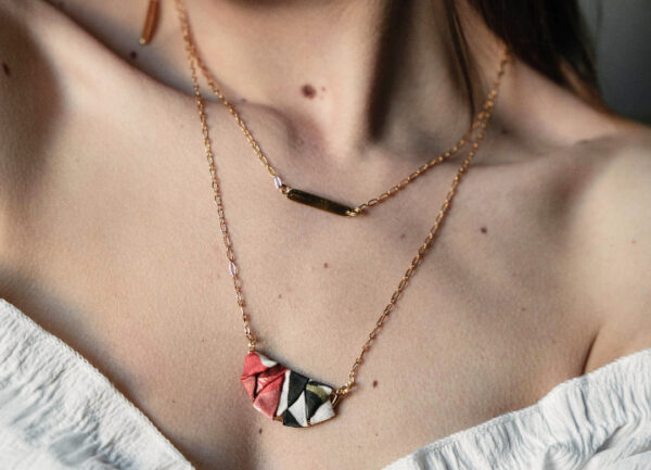 Collier Kat layering choker doré soie L'Orangerie Bijoux