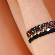 Bracelet soie rouge et noir Sagane manchette L'Orangerie Bijoux Bracelet soie rouge et noir Sagane manchette L'Orangerie Bijoux