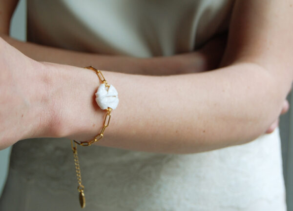 Bracelet Edel soie blanche doré L'Orangerie Bijoux