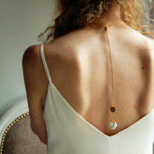 Bijou collier de dos soie blanche doré L'Orangerie Bijoux