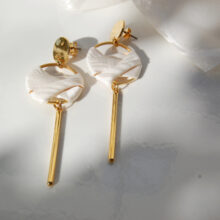 Boucles d'oreilles Jihane soie blanche doré L'Orangerie Bijoux