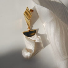 Boucles d'oreilles Legato soie blanche doré L'Orangerie Bijoux