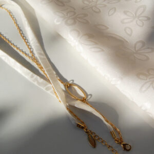 Bracelet soie blanc Narjis modulable L'Orangerie Bijoux