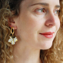 Boucles d'oreilles Nejma soie blanche doré L'Orangerie Bijoux