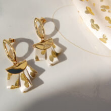 Boucles d'oreilles Nejma soie blanche doré L'Orangerie Bijoux