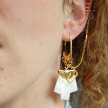 Ear cuff Staccato soie blanche doré L'Orangerie Bijoux