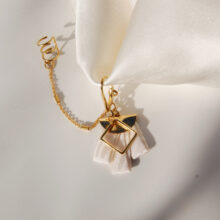 Ear cuff Staccato soie blanche doré L'Orangerie Bijoux