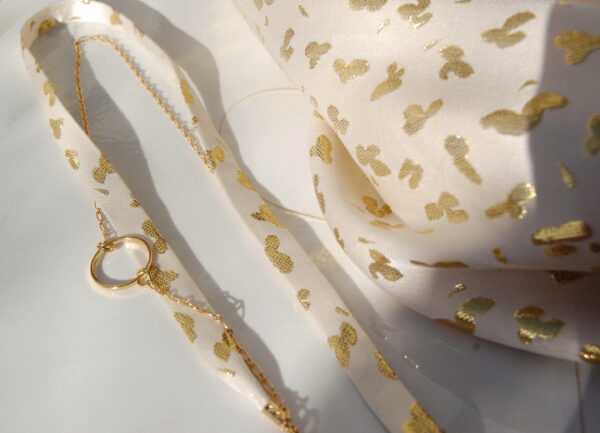 Bracelet soie blanc doré Wallis modulable L'Orangerie Bijoux